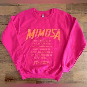 MIMOSA Hot Pink and Orange Graphics Sweatshirt Oversized Brunch Sz Small